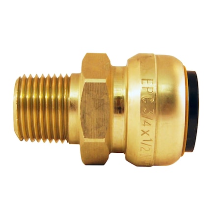 Apollo 3/4 in. Brass Push-To-Connect x 1/2 in. Male Pipe Thread Reducer Reducing Adapter FSBMA3412